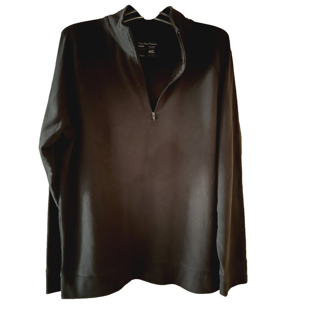 Fresh Clean Threads Men's Size L Shirt Black 1/4 Quarter Zip Long Sleeve Casual